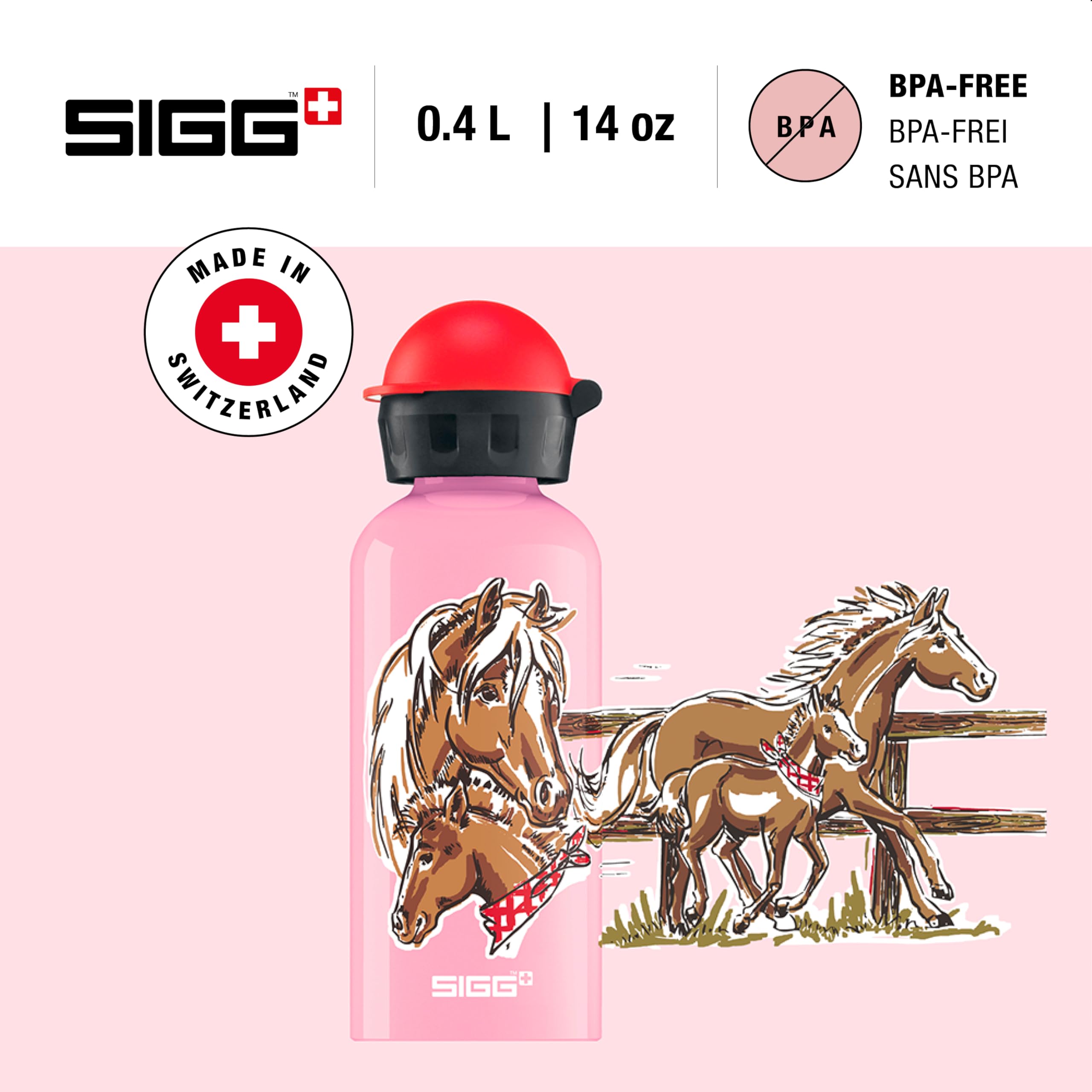 SIGG - Kids Water Bottle - Let's Run - Leakproof. Lightweight. BPA Free - Aluminum - 13 Oz  0.4